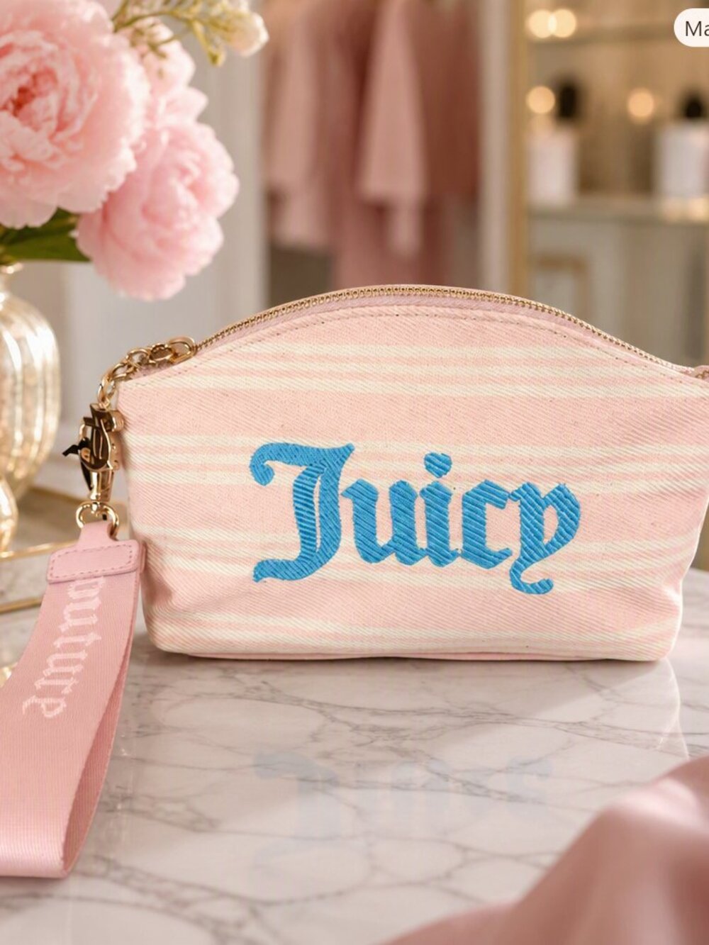 Juicy Couture Paradise Med Blush/Cream Pouch NWT